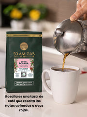 Indiegrow café 50 amigas café colombiano gourmet organico especial producido por 50 mujeres cabeza de familia que se unieron para generar bienestar a sus familias. 