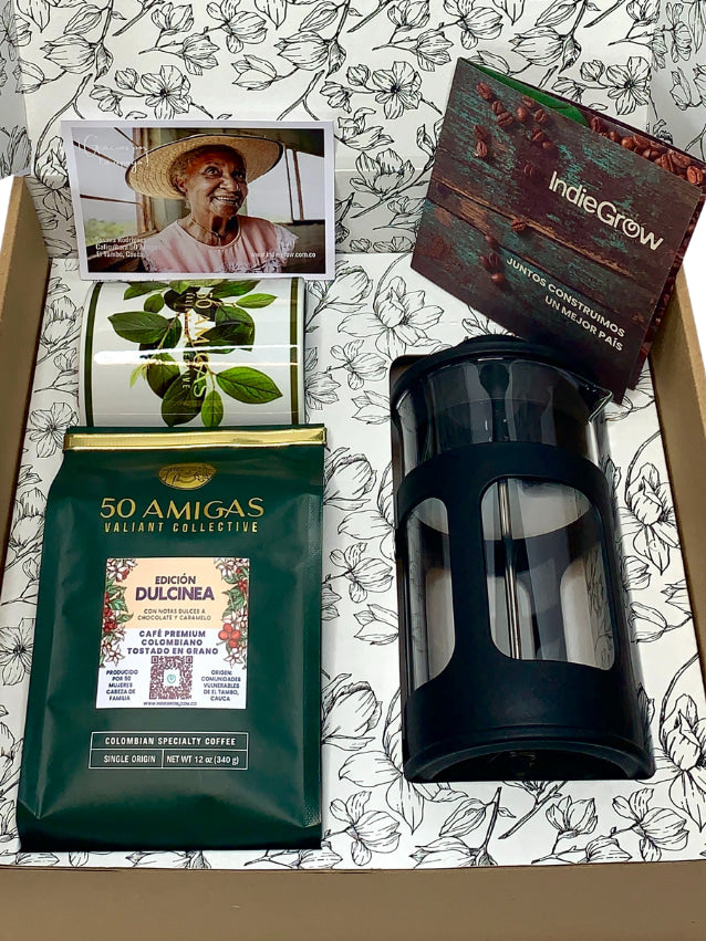 Kit de Café con Prensa Francesa y Taza  Original y con Sentido Social –  Indiegrow